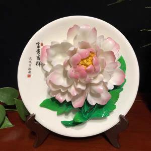 實心釉上彩牡丹瓷